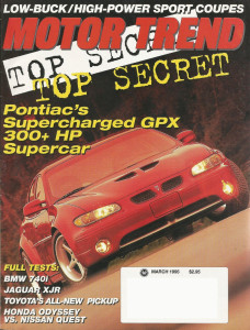 MOTOR TREND 1995 MAR - CHEVELLES, FERRARI, SHO, GPX
